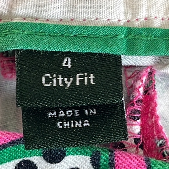 J. Crew Factory City Short Women's 4 Pink & Green Mod Print Side Zip Inseam 5" - Picture 4 of 12